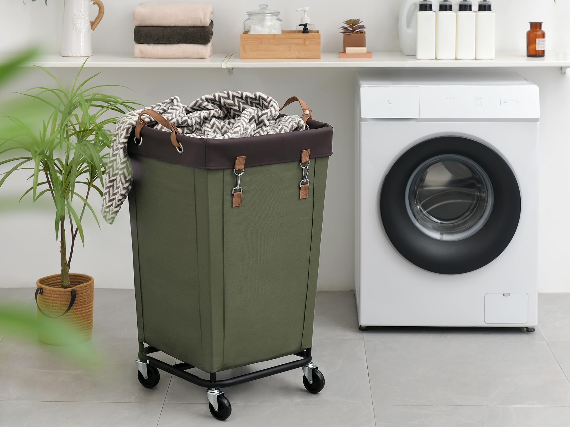 Storageworks Laundry Hamper With Wheels, 160L Large Hampers For Laundry Rolling Laundry Basket, Dirty Clothes Hamper For Hotel,